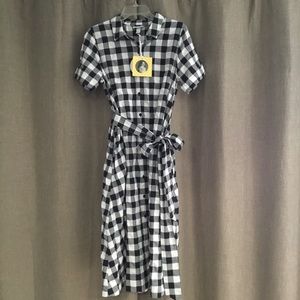 NWT Lisa Marie Fernandez black white gingham (M)